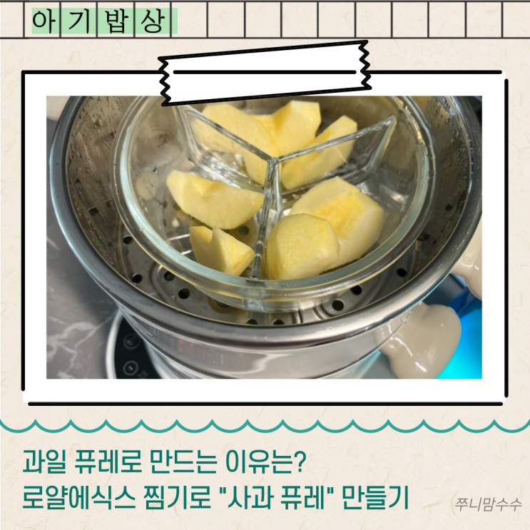  과일 퓨레로 만드는 이유는? 로얄에식스 찜기로 "사과 퓨레" 만들기