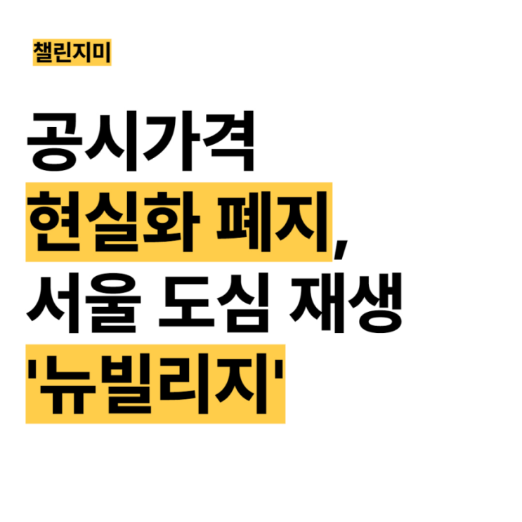 공시가격 현실화 <b>폐지</b>, <b>서울</b> 원도심 재생사업 뉴빌리지