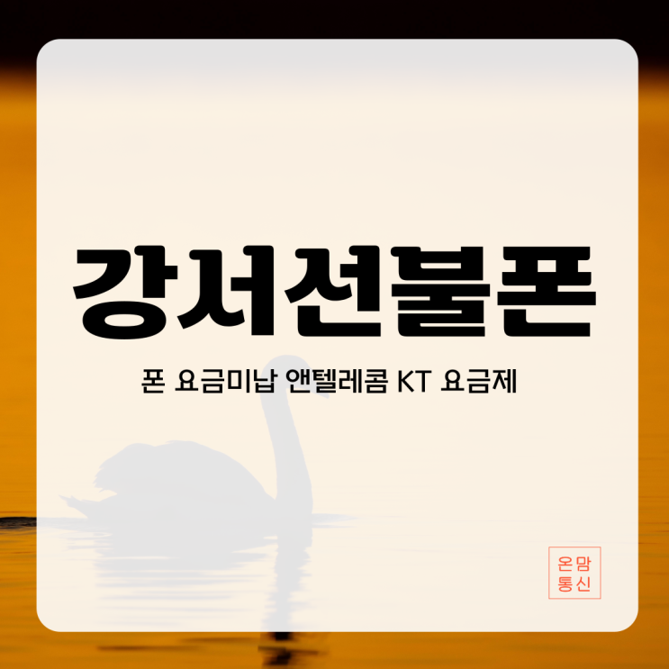  강서선불폰 폰 요금미납 앤텔레콤 KT 알뜰폰 요금제 셀프 개통