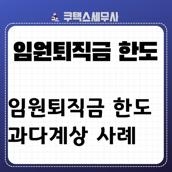  임원퇴직금한도 과다계상 사례