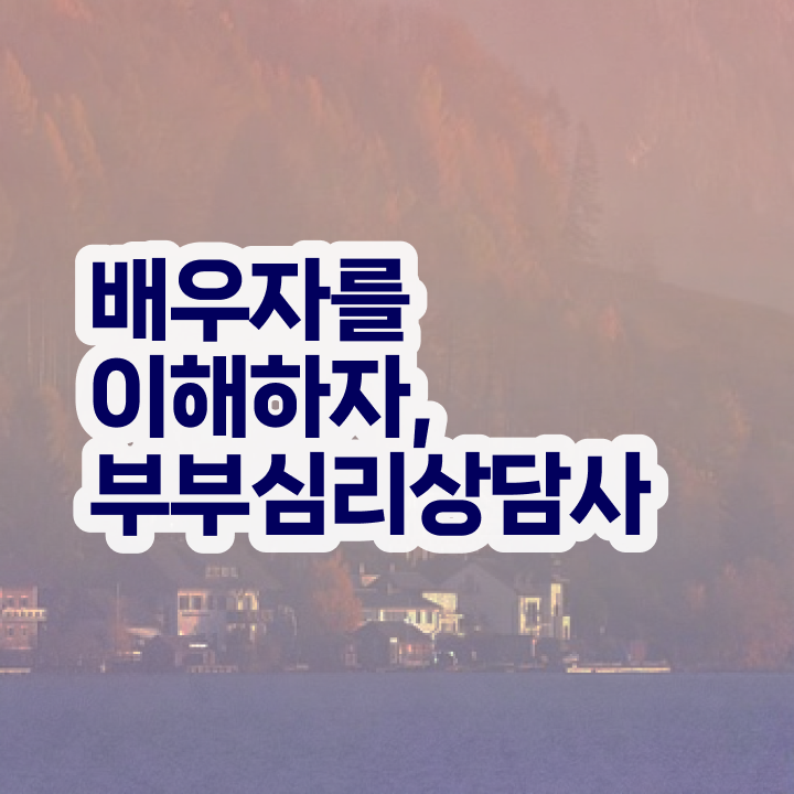  부부솔루션  부부심리상담사  여기부터 보고가세요