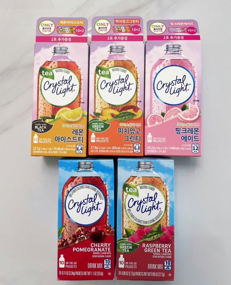  크리스탈 라이트 칼로리 핑크레몬 피치망고 레몬 체리석류 라즈베리 후기