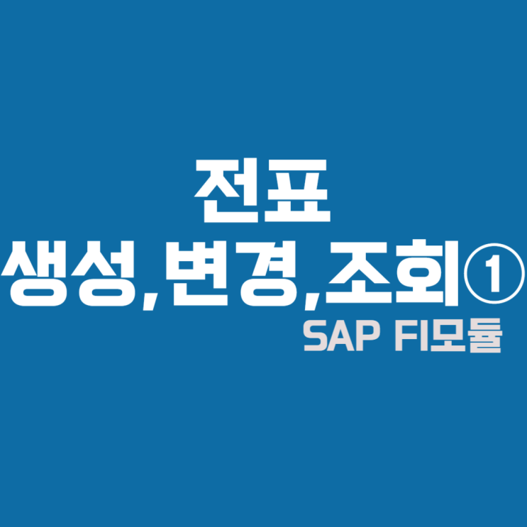  SAP FI모듈 전표 생성,변경,조회① #T-CODE,증빙일,전표유형
