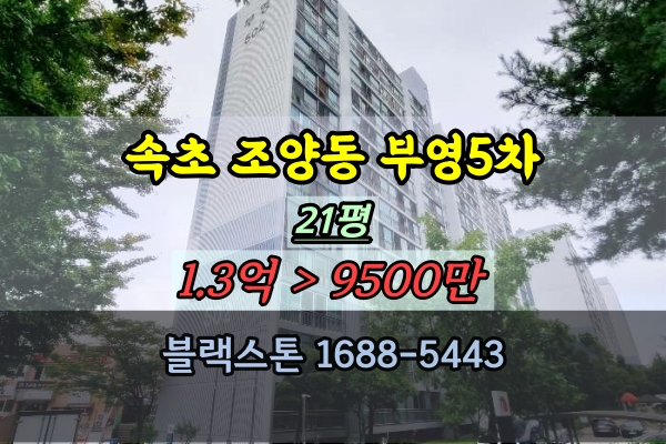 속초투자추천 조양동아파트 부영5단지 경매 21평