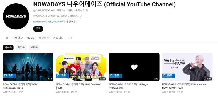 [큐브엔터] 신인 <b>나우어데이즈</b> 관련 수치와 생각 정리 (240320)