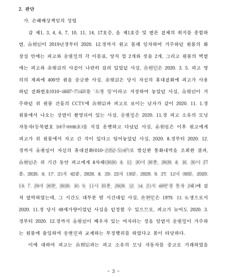 전주상간녀소송 승소사례 관련 사진