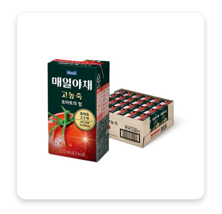 매일유업 매일야채 고농축 토마토의 힘, 125ml, 24개 매일유업 매일야채 고농축 토마토의 힘, 125ml, 24개