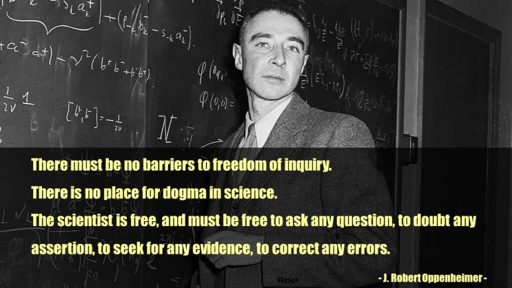 과학, 지식 및 인생에 대한 J. 로버트 오펜하이머(J. Robert Oppenheimer) 영어 명언 모음