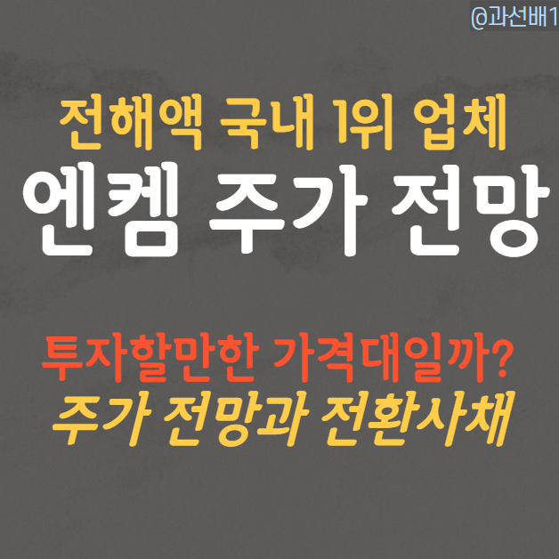  엔켐 주가 - 세계 4위 전해액 업체 주가 전망과 전환사채