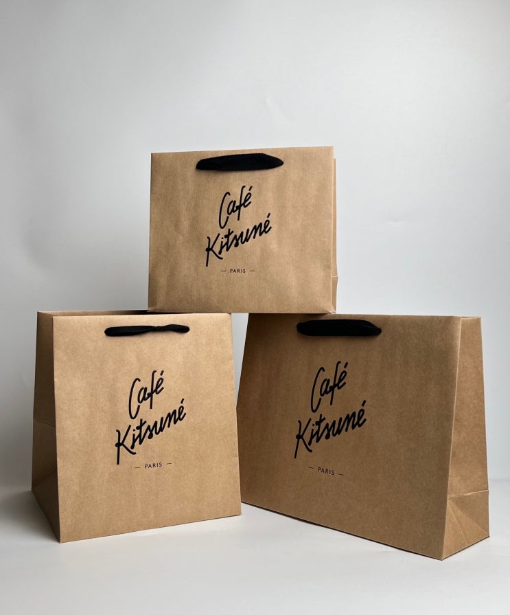  카페 키츠네 쇼핑백, Cafe Kitsune, 고급쇼핑백, 제작, 친환경, 브랜드 패키지, FSC, 쇼핑백 제조