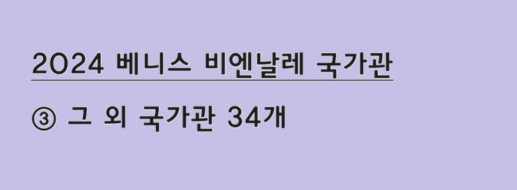  [2024 베니스 비엔날레 국가관] ③ 그 외 국가관 34