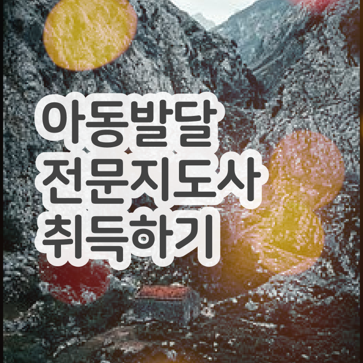  아동발달전문지도사 준비    정보 제공