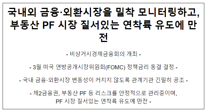 비상거시경제금융회의 개최, 미국 연방공개시장위원회(FOMC)의 금리동결 결정에 따른 국내외 금융·외환시장 영향을 점검하고 대응방향을 논의 비상거시경제금융회의 개최, 미국 연방공개시장위원회(FOMC)의 금리동결 결정에 따른 국내외 금융·외환시장 영향을 점검하고 대응방향을 논의