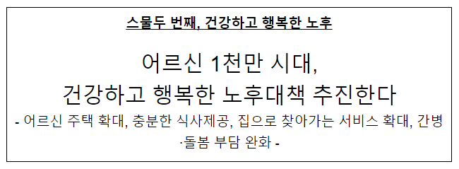 어르신 1천만 시대,건강하고 행복한 노후대책 추진한다 어르신 1천만 시대,건강하고 행복한 노후대책 추진한다