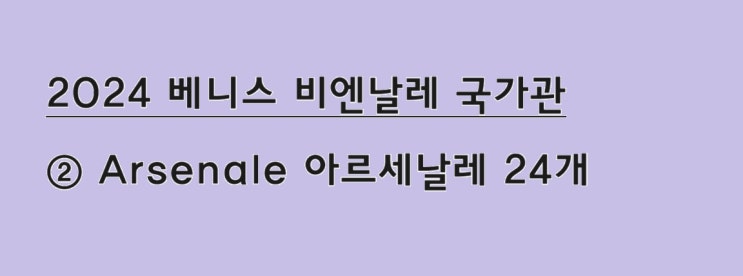  [2024 베니스 비엔날레 국가관] ② Arsenale 아르세날레 24개 국가관