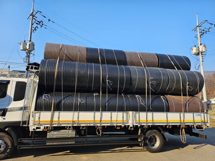  PE이중벽관 1000mm 1.5M 절단본, 콘크리트 원형맨홀 슬라브, 강원도 인제군 서화면 현장납품
