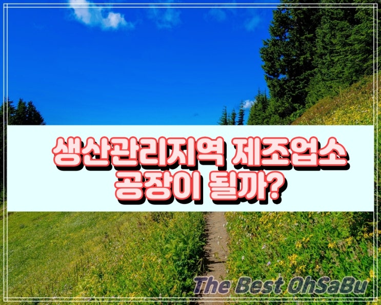  생산관리지역 제조업소 공장이 될까?(ft.개별입지공장)
