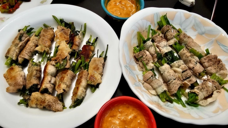  아빠표 요리, 아빠표 집밥, 대패삼겹살 미나리 구이와 찜 요리
