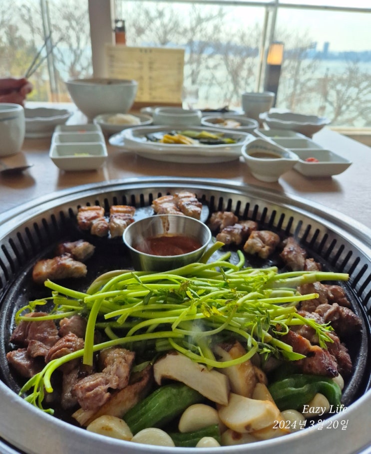  해운대고기집 달맞이길 오션뷰 맛집 '해월목' + 미나리삼겹살
