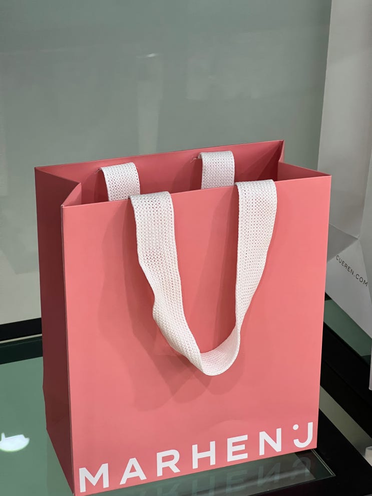  마르헨제이 쇼핑백, MARHEN J, 쇼핑백, 제작, 친환경, 브랜드 패키지, FSC, 쇼핑백 제조