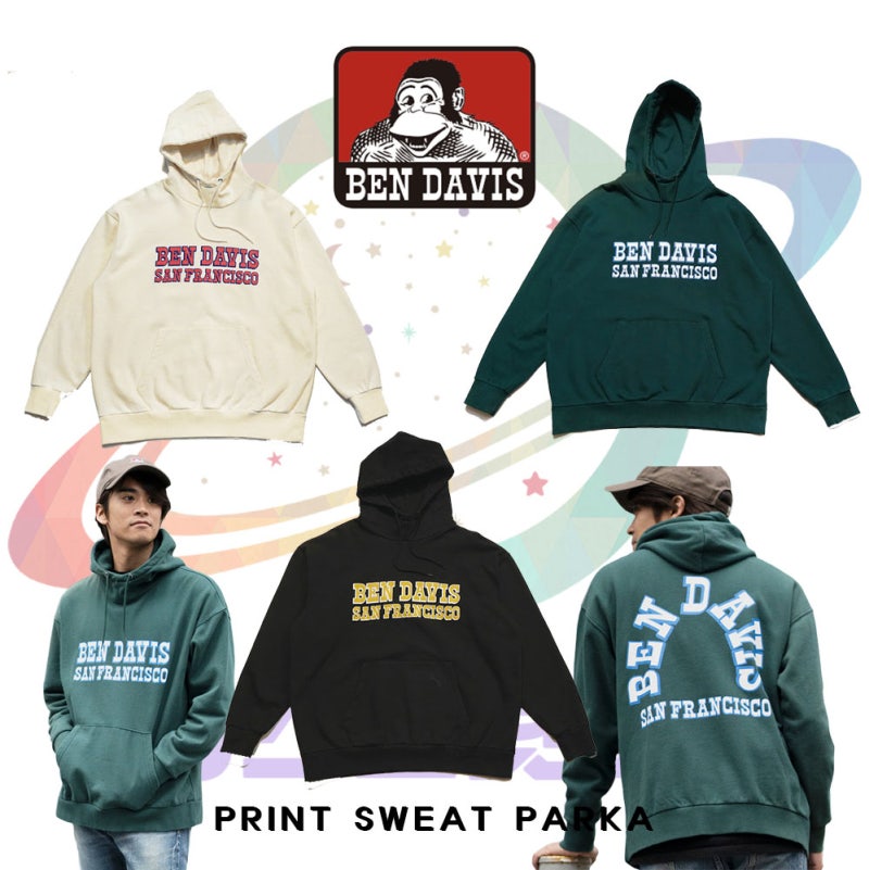 벤 데이비스 BEN DAVIS PRINT SWEAT PARKA 프린트 스웨트 파카 후드티셔츠 후디