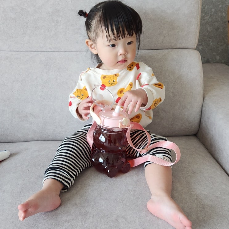  열기 편한 원터치보틀 라라베리 유아물병 아기 텀블러
