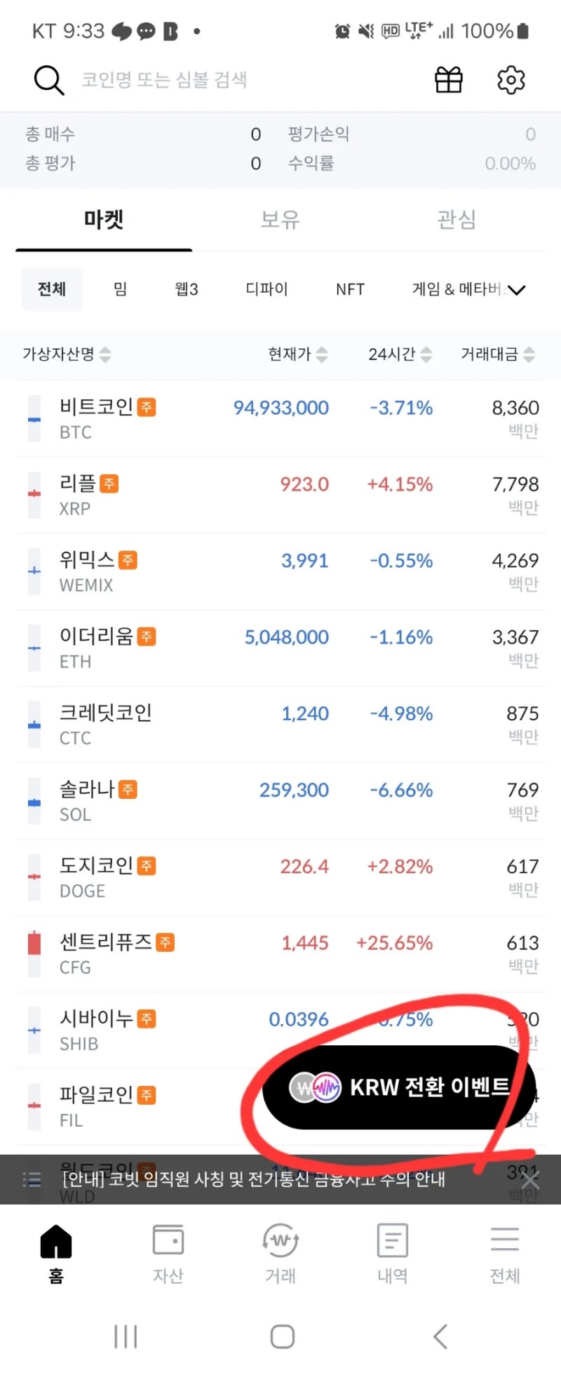 코빗 위믹스코인 오케이캐쉬백 전환 이벤트 : 네이버 블로그