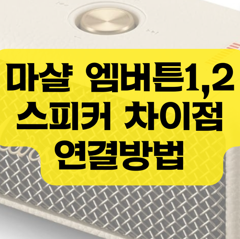 마샬 엠버튼1 엠버튼2 스피커 차이점 및 연결방법
