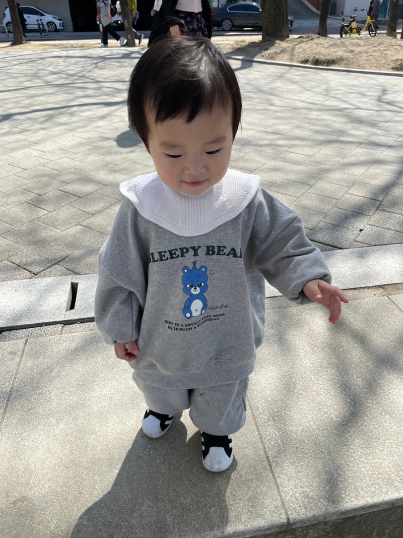 아기 맨투맨 셋업, 간절기에 딱 좋은 알파베베 베리 스웻 상하세트