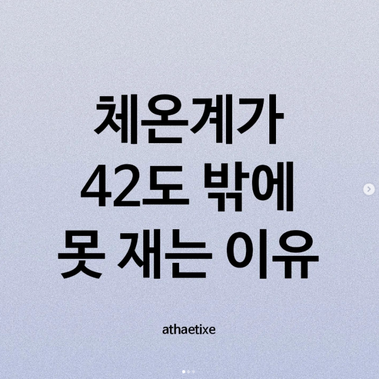  체온계가 42도 밖에 못 재는 이유