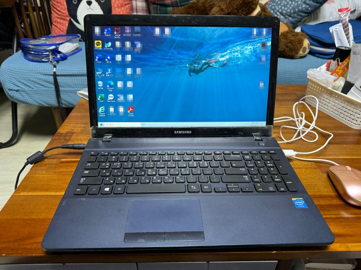  동두천 컴퓨터수리 송내동 출장 삼성 NT270E5J-K11 노트북 엑셀파일이 깨져요 윈도우10 설치