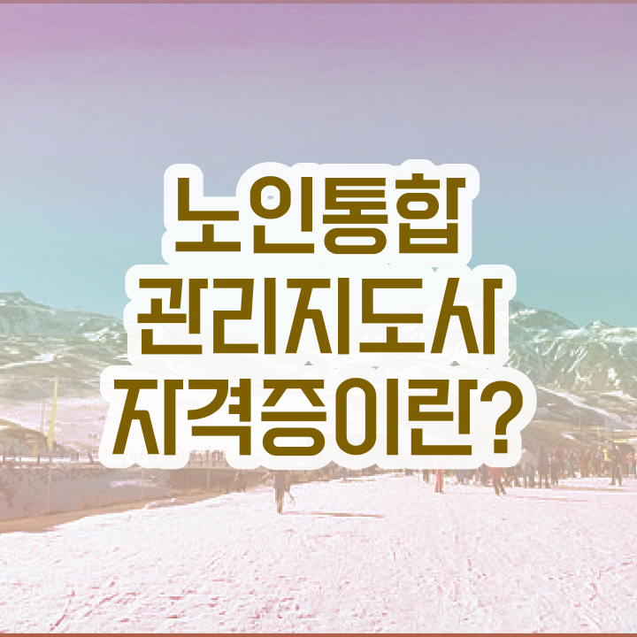  노인통합관리지도사  노인통합관리지도사