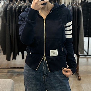 [THOM BROWNE] 톰브라운 여성 후드집업 리뷰 , 톰브라운 사선완장 후드집업 여성 40 사이즈 착용 ,....