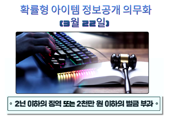  투명한 게임 아이템 Get It!, 확률형 아이템 정보공개 제도 시행(3월 22일), 게임산업진흥법 제33조