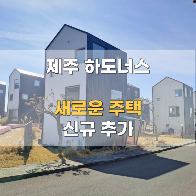  완벽한 제주 한달살기 주택 선택: 하도너스 신규 주택 A01공개