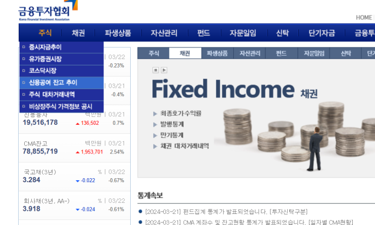  고객예탁금과 신용잔고 확인방법(with 매일 or 매주 업데이트후 추이 정리)