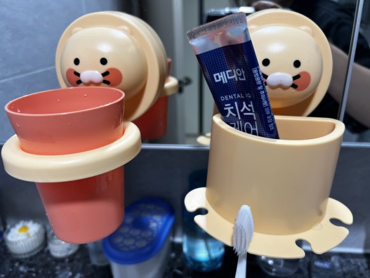  다이소 춘식이 칫솔 3월신상 아이템 컵홀더, 칫솔꽂이 가격비교 후기