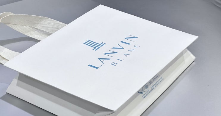  랑방블랑 쇼핑백, LANVIN BLANC, 지속가능한 소비, 쇼핑백, 제작, 친환경, 브랜드 패키지, FSC, 골프