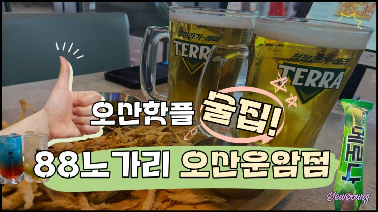  을지로 레트로 감성 술집 88노가리 오산운암점 먹태 하이볼 크림생맥주 맛집