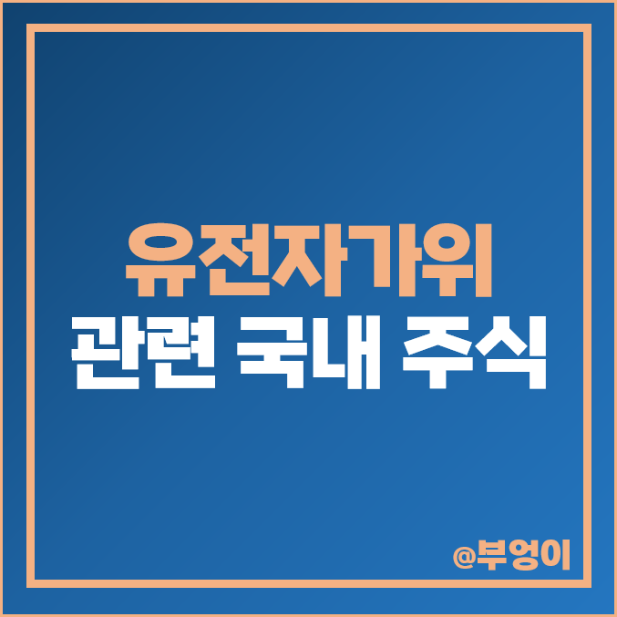 유전자가위 기술 관련주 EDGC 지노믹트리 티움바이오 주가 헬릭스미스