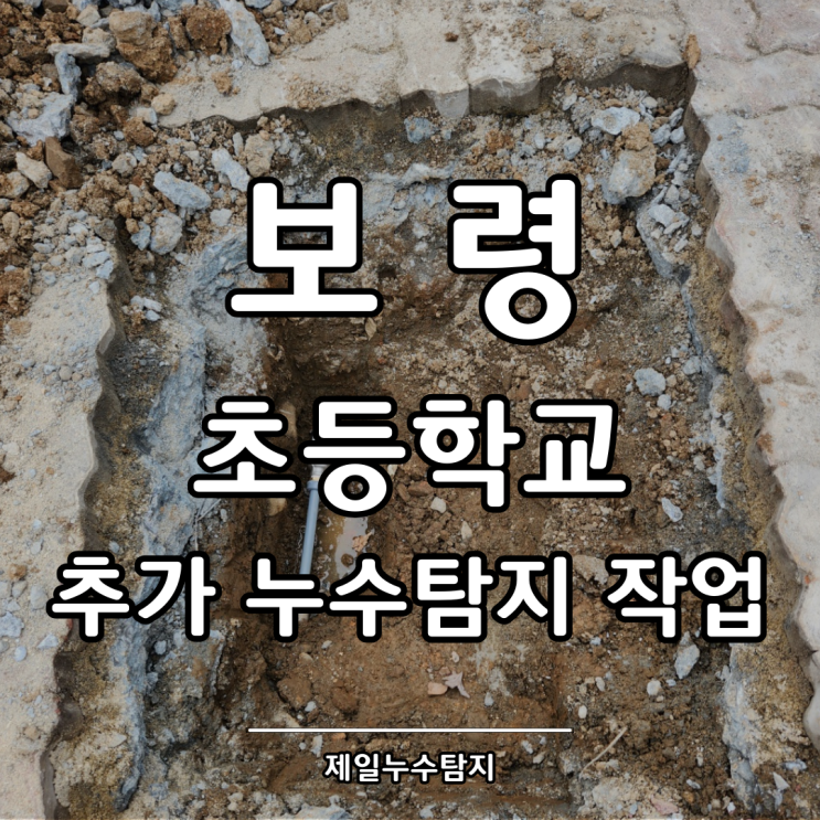  보령누수탐지 초등학교 추가 누수탐지 작업