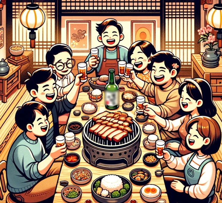 삼겹살에 소주한잔이 생각나는 비오는 날이에요
