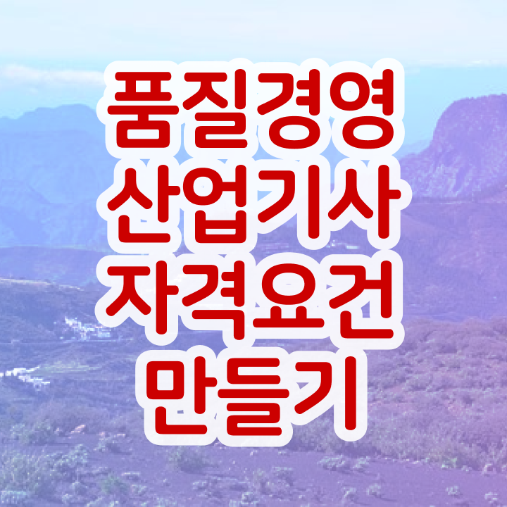  품질경영산업기사 하는일   품질경영산업기사  혜택 정리
