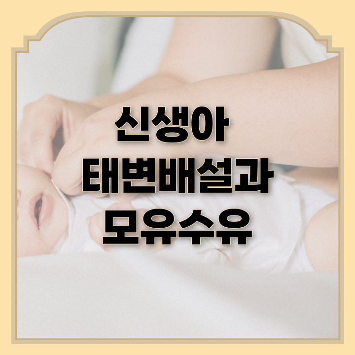  신생아 태변 배설과 모유수유의 관계