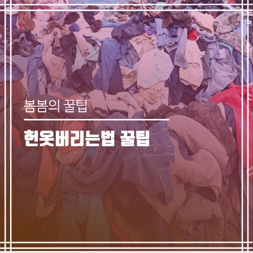  헌옷버리는법 꿀팁