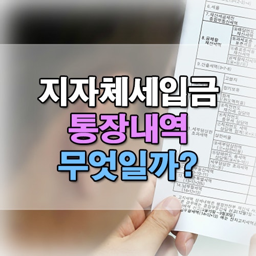  지자체세입금 통장내역 출금 이유 알아보자