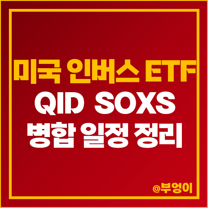 나스닥 인버스 ETF QID 반도체ETF SOXS 주식 액면병합 나스닥 인버스 ETF QID 반도체ETF SOXS 주식 액면병합