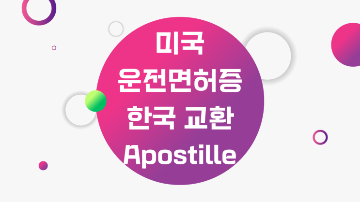  미국운전면허증 한국면허 교환발급 아포스티유 Apostille