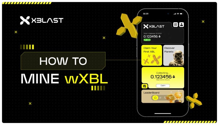  wXBL 자동채굴로 무료에어드랍(에드작)하기 좋은 텔레그램 미니 리워드앱 XBLAST 프로젝트