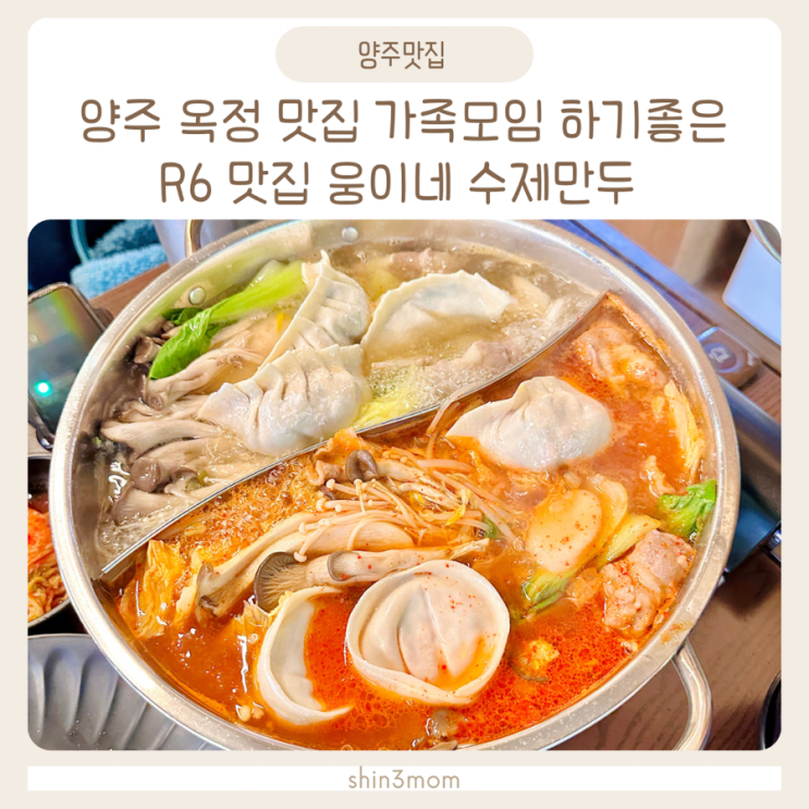  양주 옥정 맛집 가족모임 하기좋은 R6 웅이네 수제만두 (냉면도맛있음)